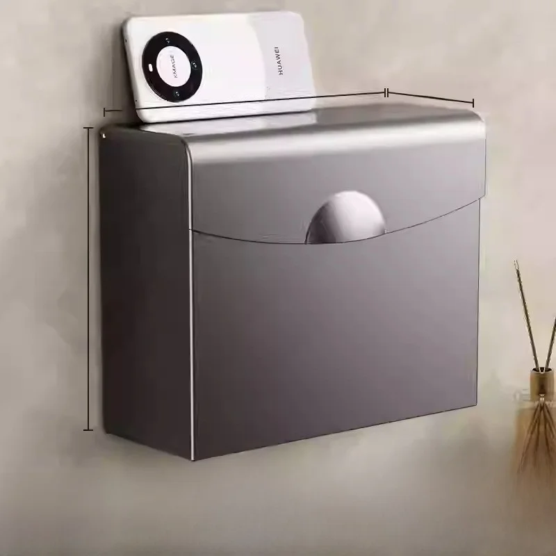 

Водонепроницаемый настенный держатель для туалетной бумаги из нержавеющей стали без сверления, контейнер для хранения в ванной комнате, цветной.