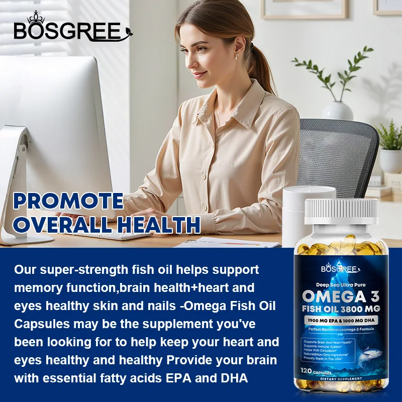 Omega 3 Fish Oil Supplement, EPA+DHA - Suitable for Heart, Liver, Eye, Brain,Joint Health-Attention,Memory,and Emotional Support - view 5