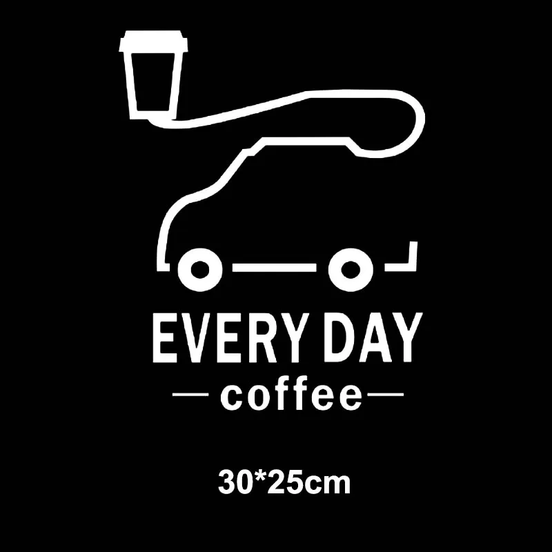 Creative Coffee Car Sticker Daily Coffee Lover Vinyl Decal Car Side Window Windshield Waterproof Decorative Pegatinas Cafe Decor