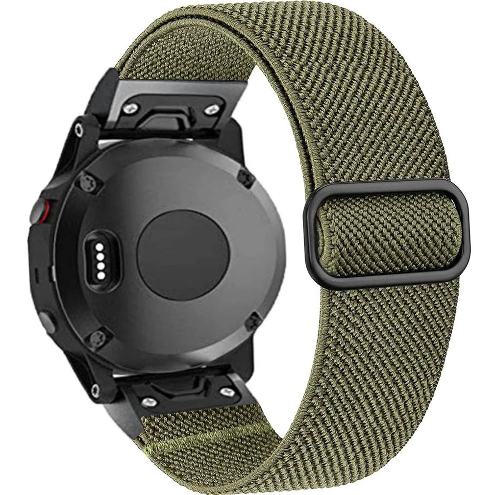 

26mm 22mm Premium Stretch Nylon strap for Garmin Fenix 7X 7 6X Pro 5X 5 3 HR/ Tactical Delta /MARQ/ Method S62 Nylon Ring strap