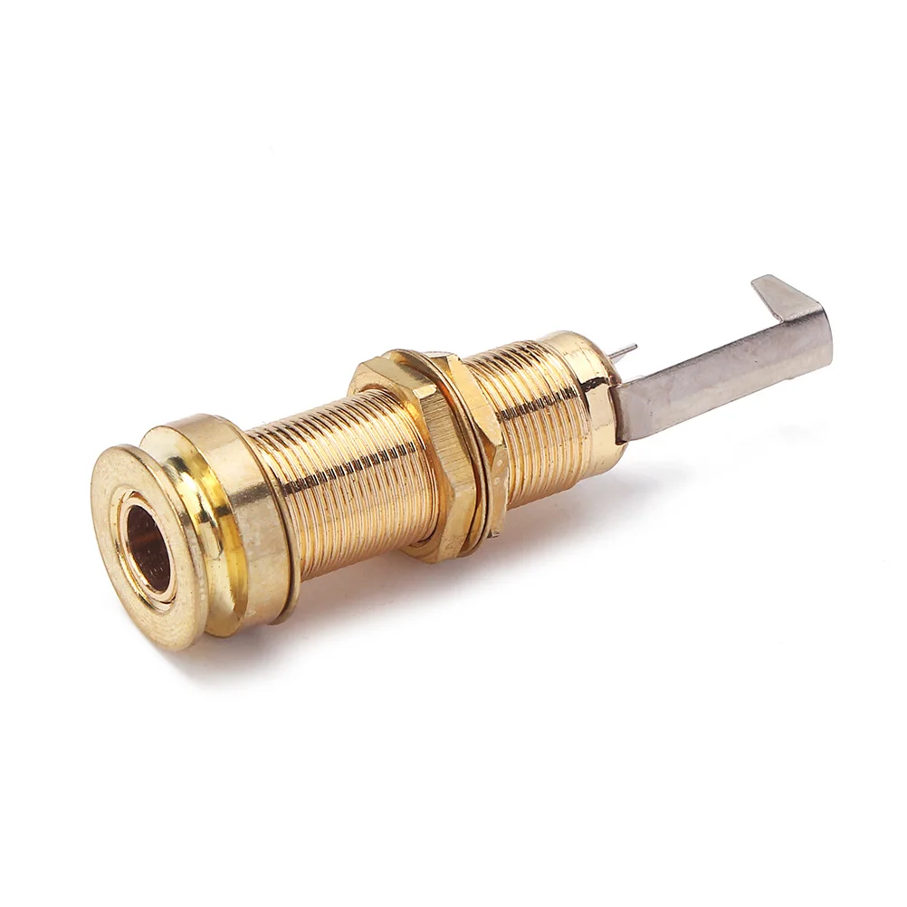 

Cylinder 1 4 Inch 6 35mm Stereo Output Jack Replacement Guitar Bass Endpin Plug Socket Gold Easy Install Strap