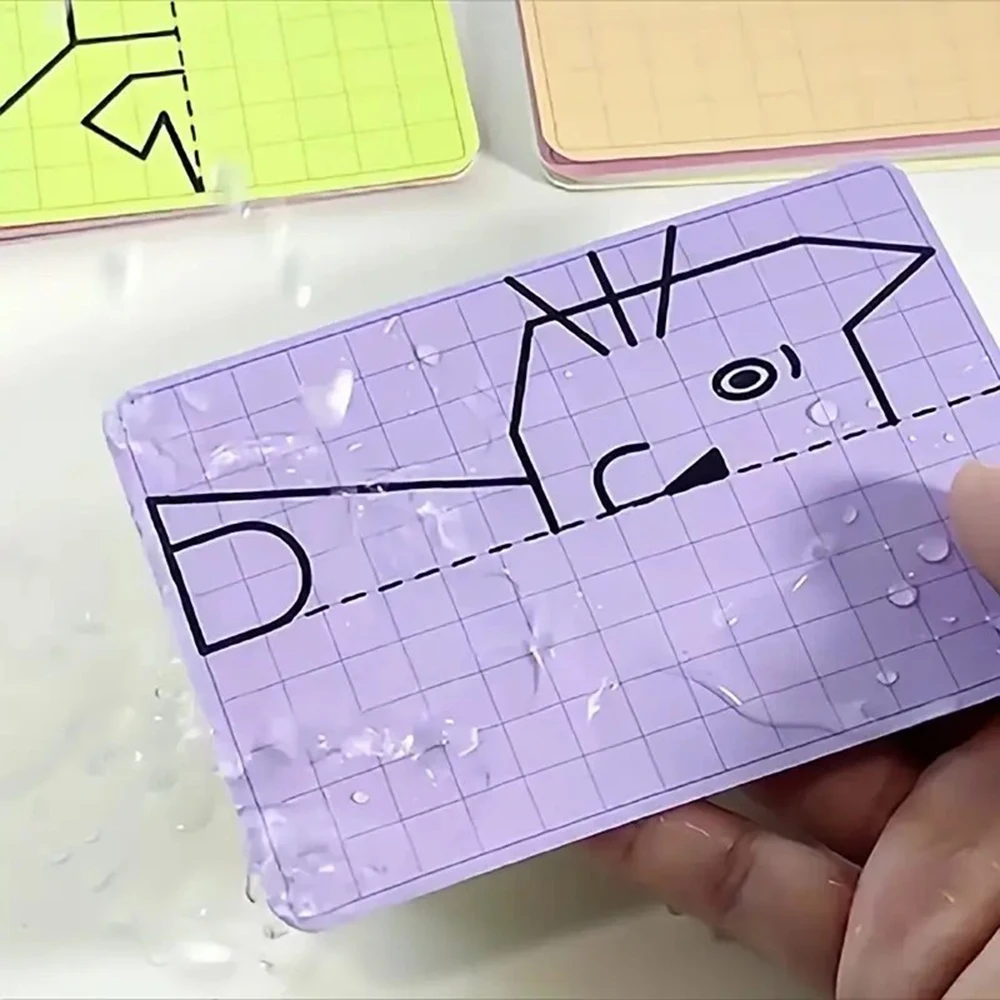 Fine Motor Skill Write Puzzle Lattice Symmetrical Drawing Toys for Kids Wipe Pen Control Training Set Children Painting Cards