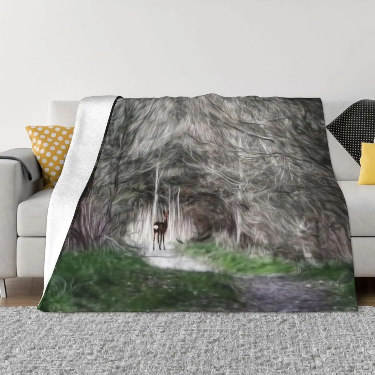 Fantasy woodland forest animals Throw Blanket Personalized Gift decorative blanket Luxury Throw Blanket Thin Blanket