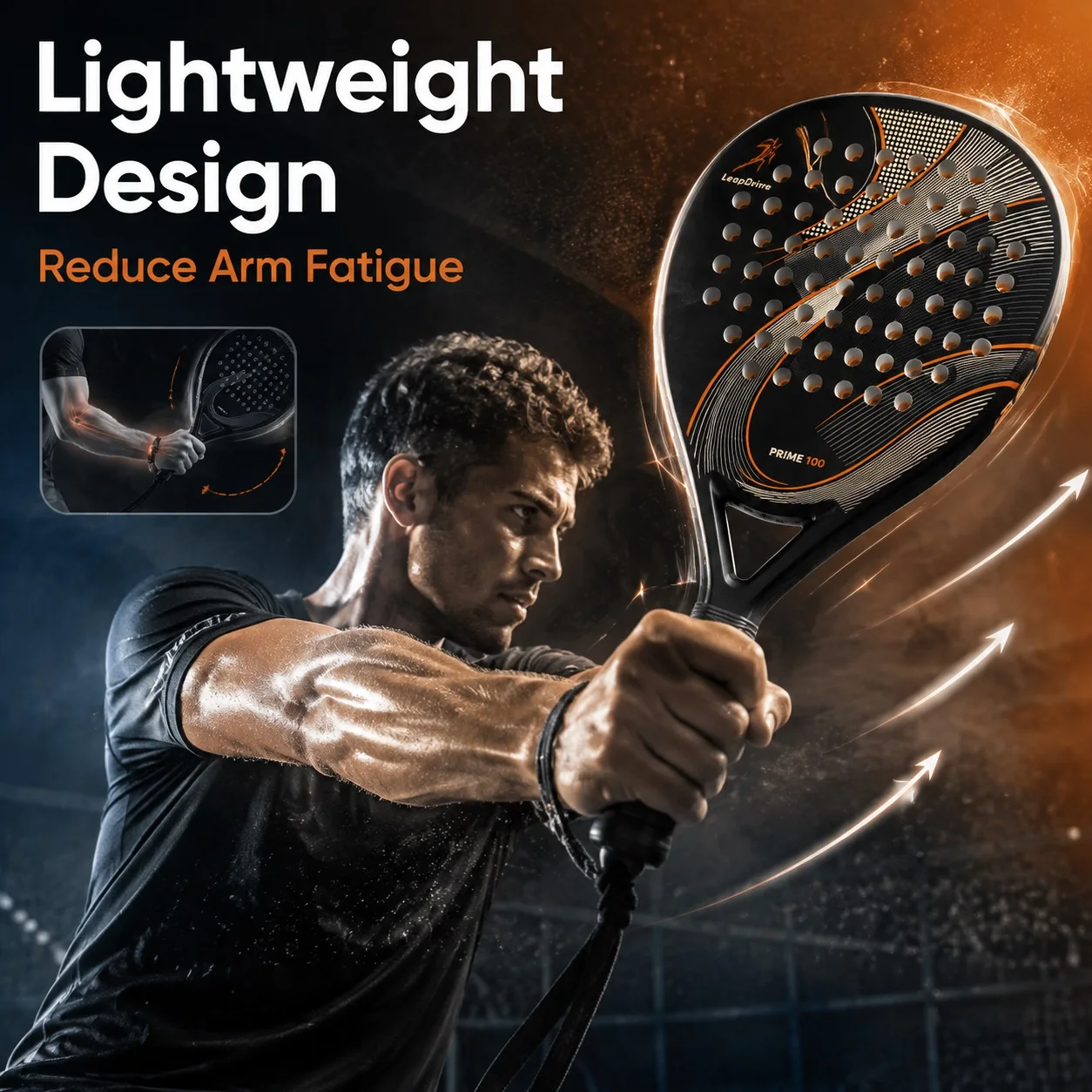 WNONSO Professional Padel Racket Durable Round Shape Soft EVA Foam Core Maximum Comfort and Control