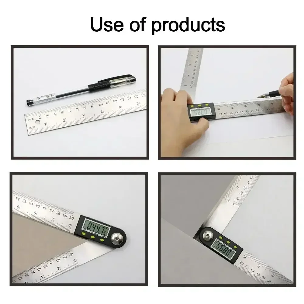 200 Digital Protractor Ruler Electron Goniometer Angle Stainless Steel Standpoint Finder Meter Angle Gauge Measuring Tool Gauge