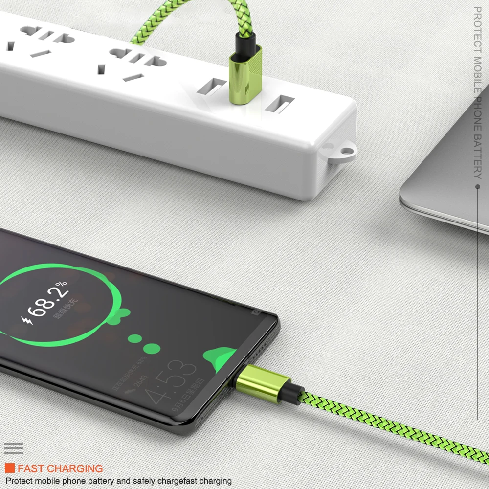 Fast Charging USB Type C Cable for Samsung Galaxy S23 Xiaomi Redmi OnePlus Mobile Phone USB C Charger Data Cord Long Wire 2m 3m