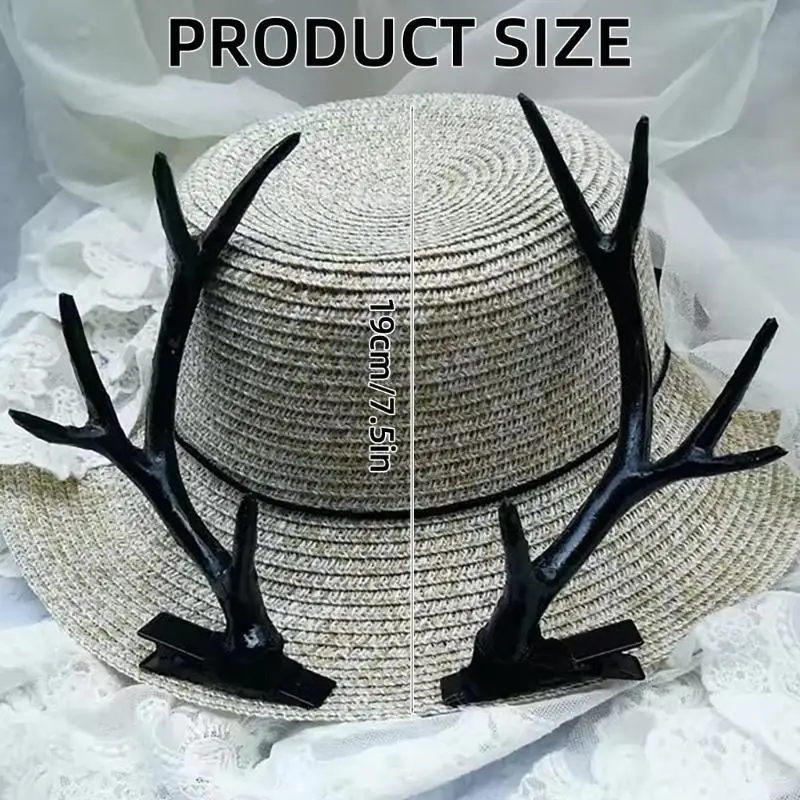 مشبك شعر قرن الوعل الأبيض الفني على الطراز الصيني لتزيين الشعر دبوس شعر كوسبلاي للأنشطة التنكرية #6