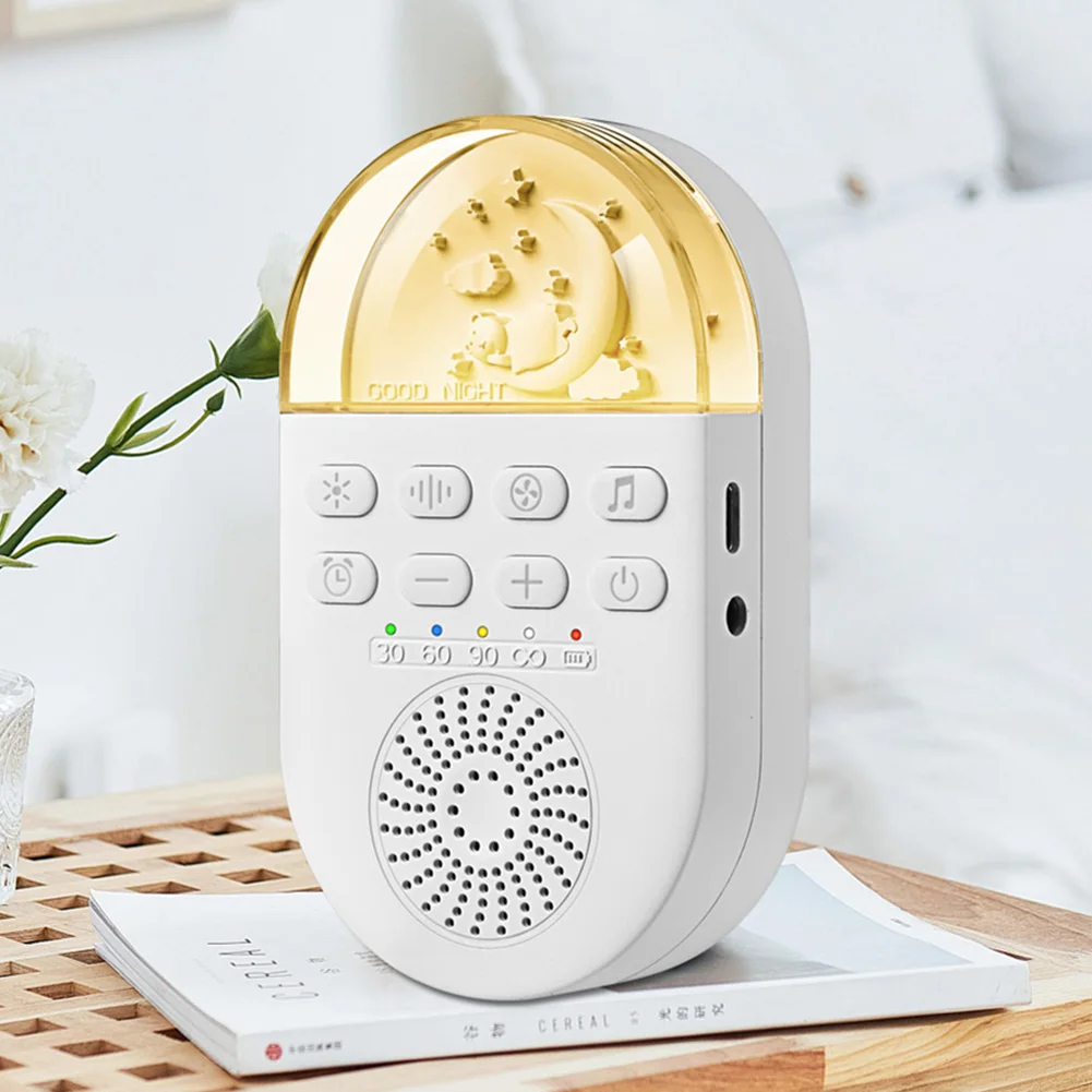 White Noise Machine Portable Baby Sleep Sound Player 24 Soothing Sounds Sleeping Relaxation Rechargeable for Home Travel