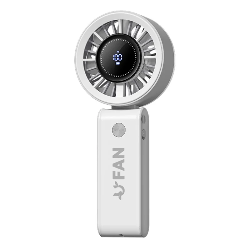 

Upgraded 2025 High Speed Violent Airflow Handheld Folding Fan USB Turbine Digital Display Portable Neck Hanging Outdoor Small Fa