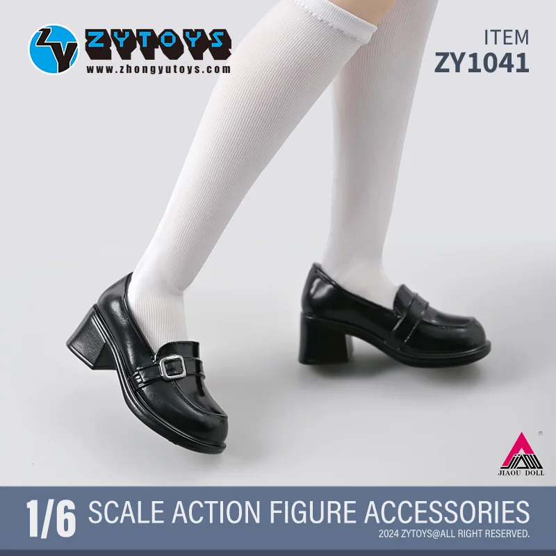 ZYTOYS ZY1041 1/6 Scale Leather Shoes French Round Toe Hollow Shoes Model Fit 12'' Female Soldier Action Figure Body Dolls