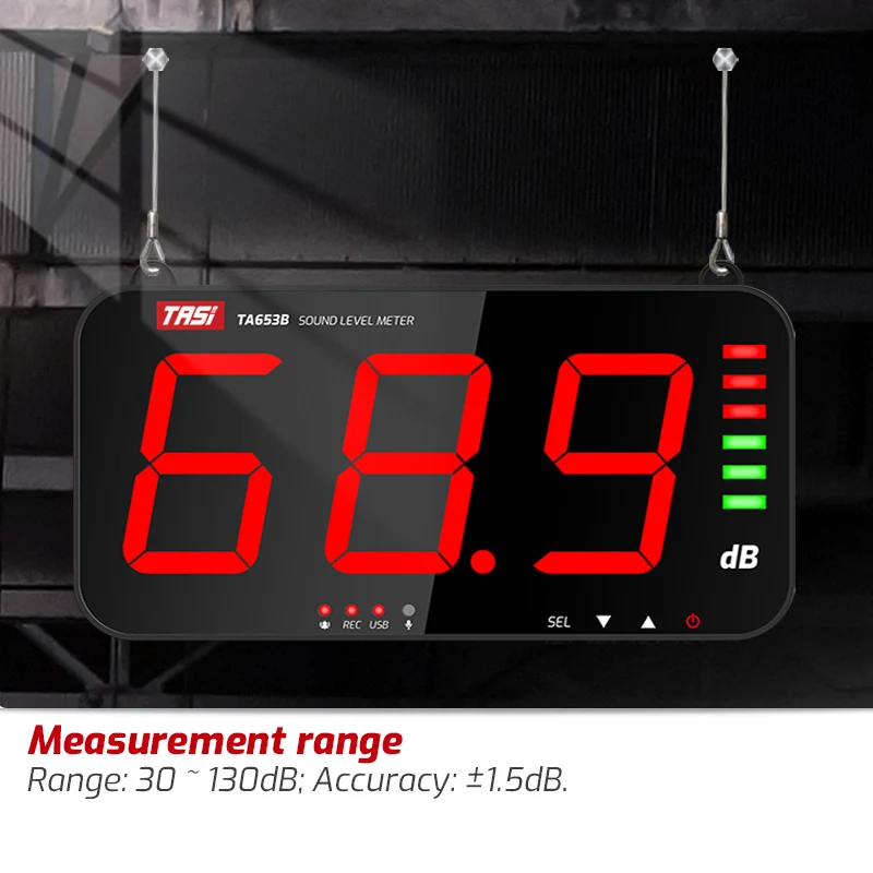 Digital Sound Level Meter Large Screen Display Noise dB Meter Wall Hanging Type alarm Hospital Restaurant Bar School