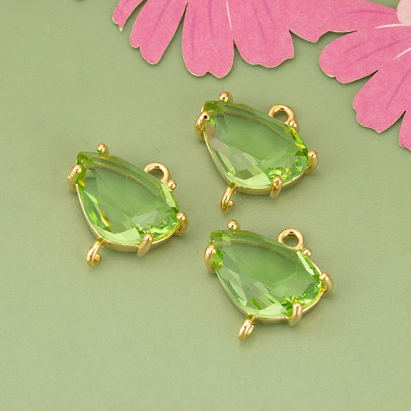 assoonas,ME92,Schmuckzubehör,18k Gold rhodiniert,Kupfer,Glas,handgefertigt,Charms,DIY-Anhänger,Schmuckherstellung,6 Stück/Lot – Detail 5