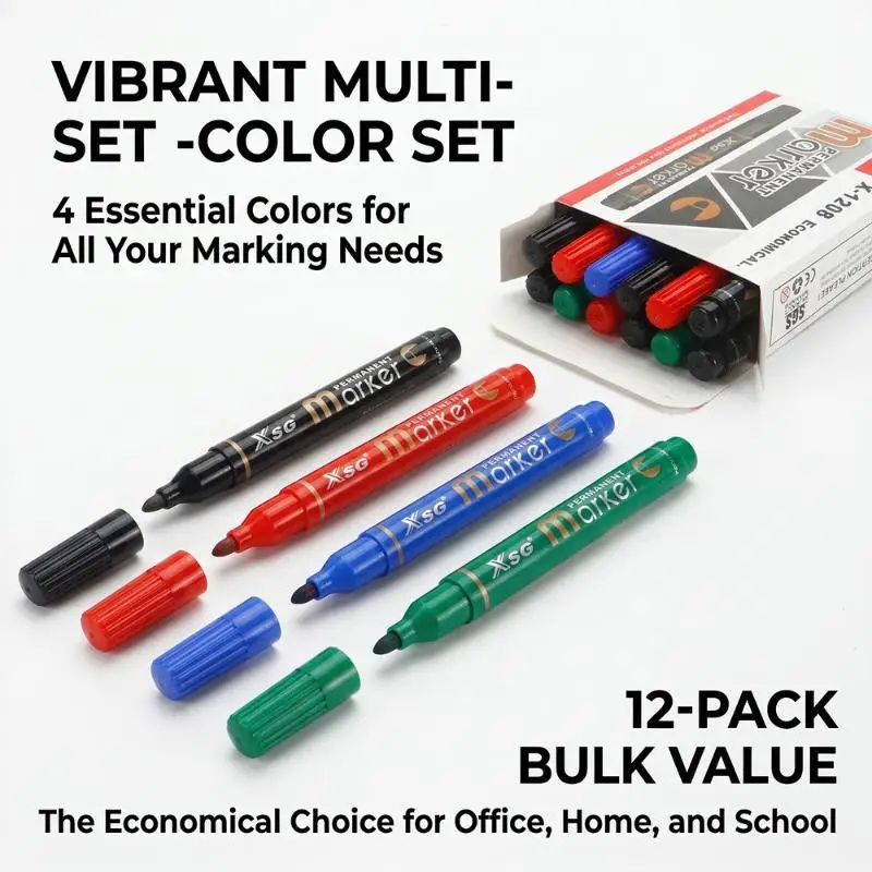 Permanent Markers Oil Based 16 Colors Waterproof Quick Dry Safe Ink For Office Home Drawing