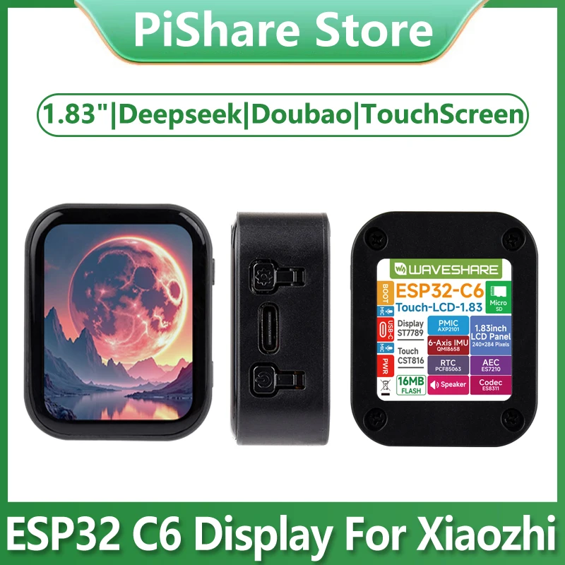DeepSeek AI Voice Chat ESP32 C6 1.83 inch LCD Development Board 1.83inch TouchScreen Display 240x284