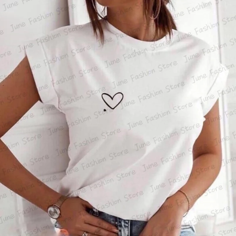 

New Arrivals Fashion Women's Cotton Tshirt O-Neck Tee Trendy Brand Short Sleeve Clothing Europe America Female Casual Streetwear