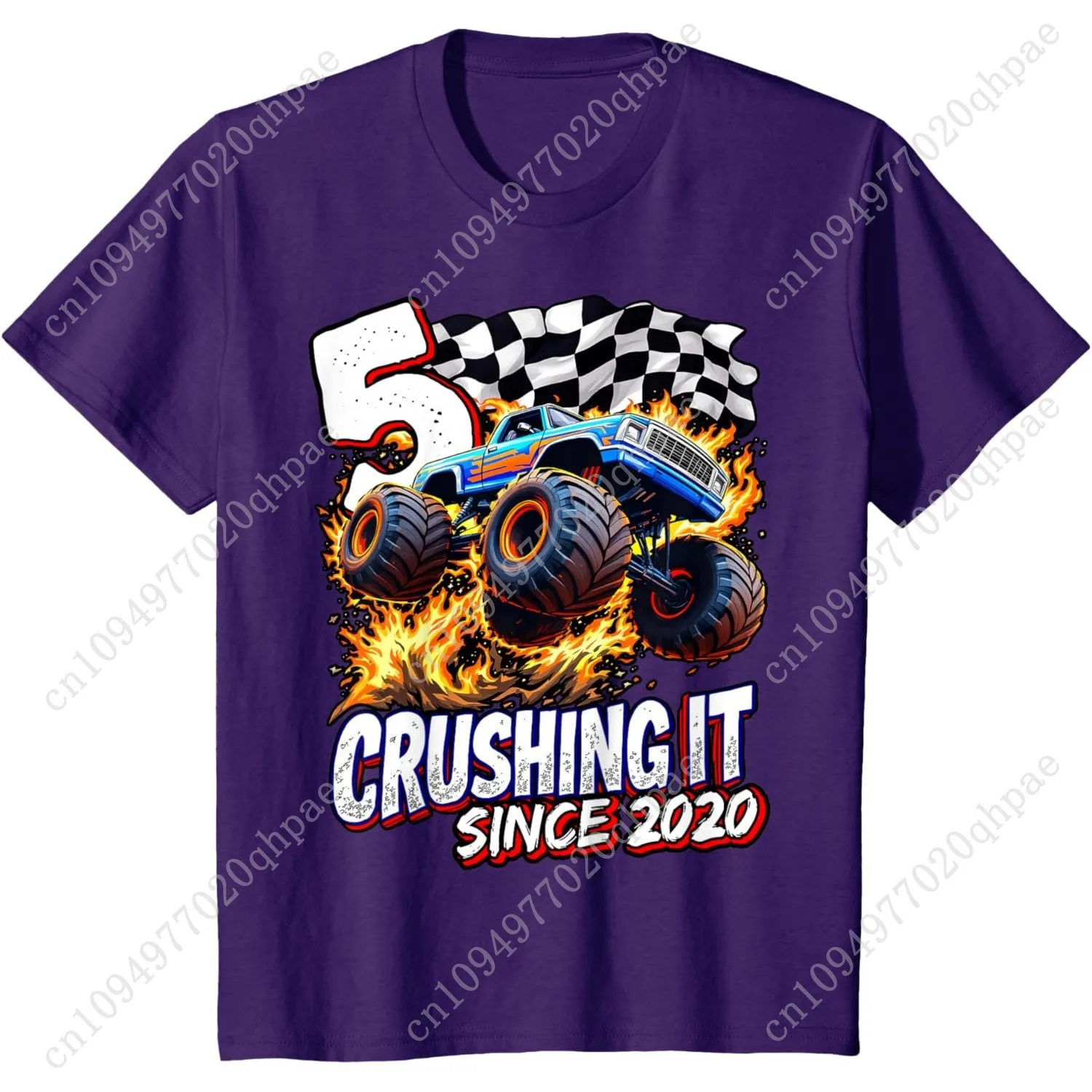 Футболка для 5-го мальчиков на день рождения Monster Truck, футболка для 5-го дня рождения, 2020 г.