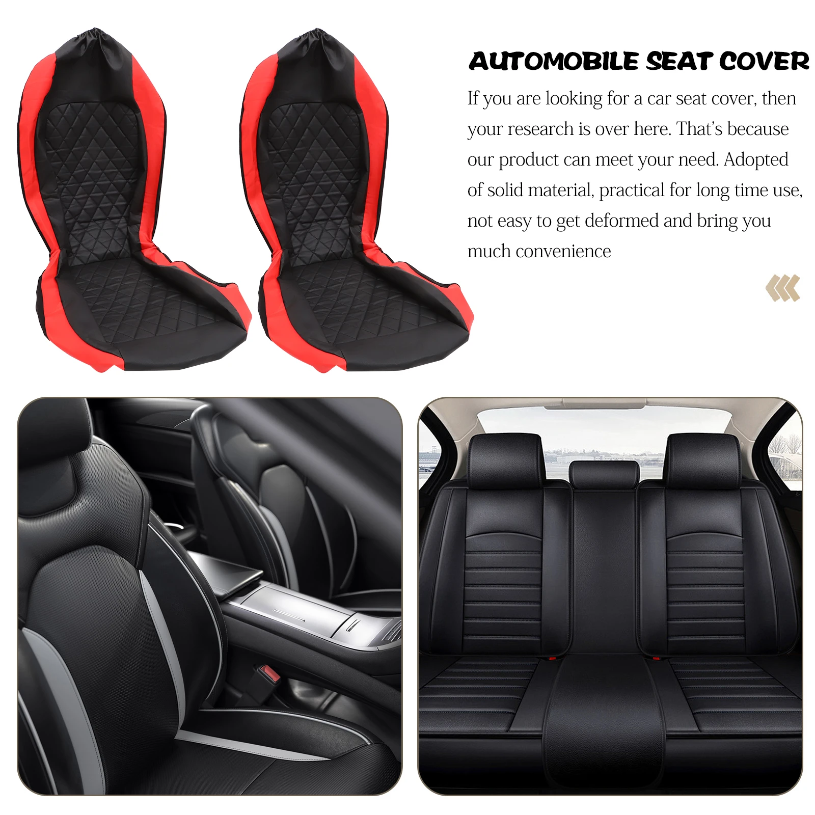 

9 Pieces Seat Cover Set Full Coverage PU Universal protector Automotive Seat Covers Black Color Automotive Accessories