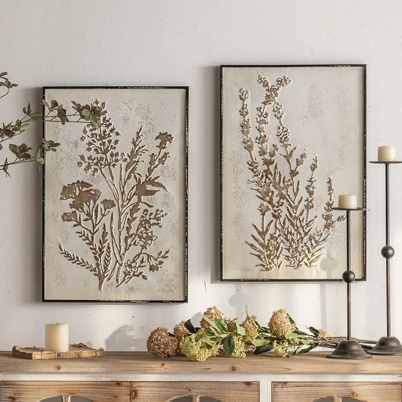 

Flowers do old white art pastoral decoration murals new wrought iron living room sofa background wall hanging plant paintings