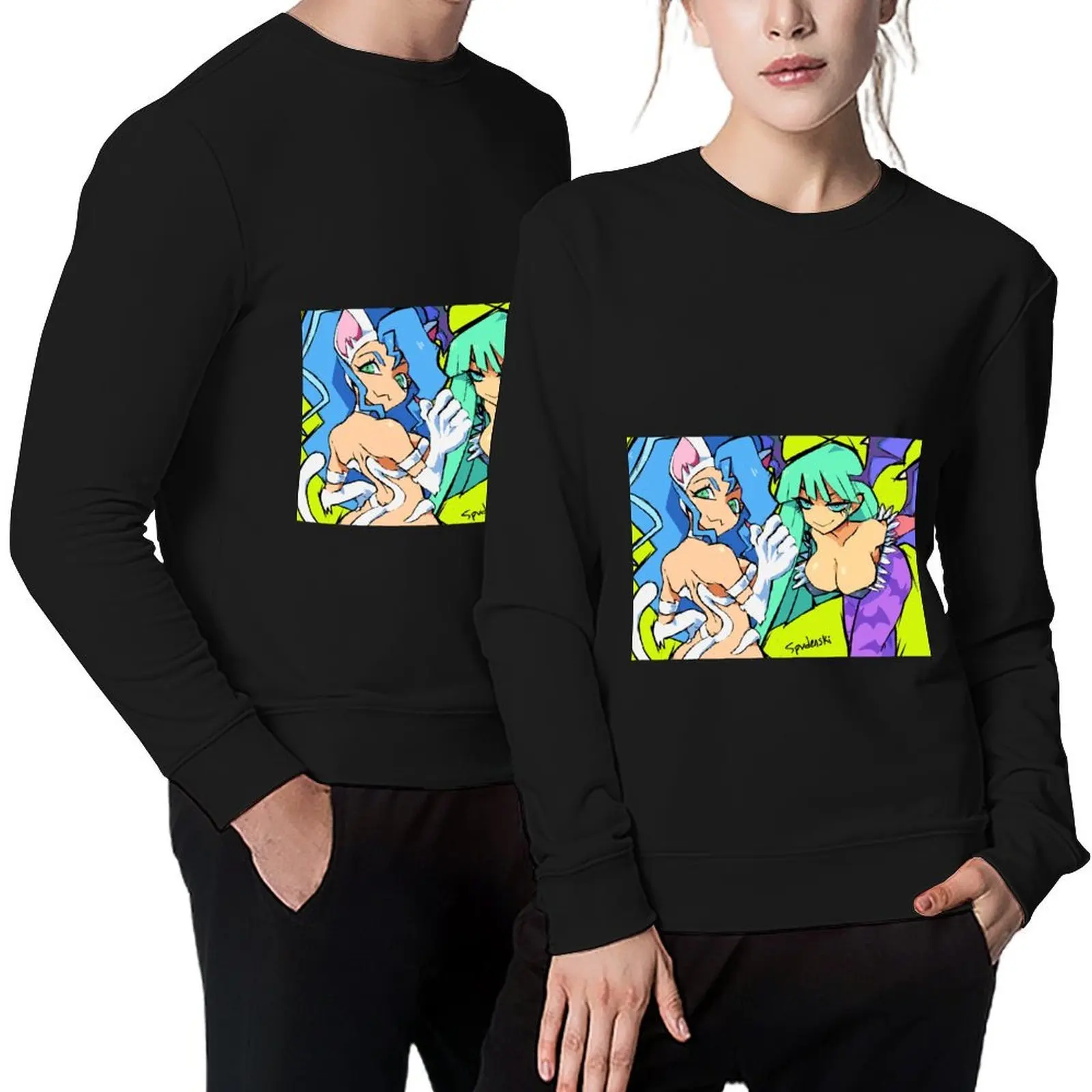 

Felicia and Morrigan Pullover blouse autumn graphic t shirts men men's clothes winter man sweatshirt