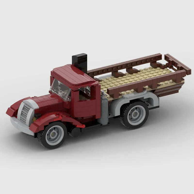 Décennie s de construction de camion de la vieille ville, modèle de véhicule, briques MOC, assemblage de camion de Noël, jouets de bricolage, cadeaux technologiques