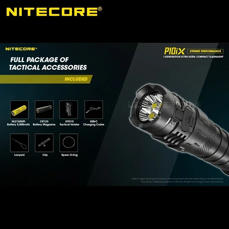 NITECORE P10ix High-Powerful Flashlight 4000Lumens 4 x CREE XP-L2 V6 LED Rechargeable LED Lantern With 18650 5000mAh Battery