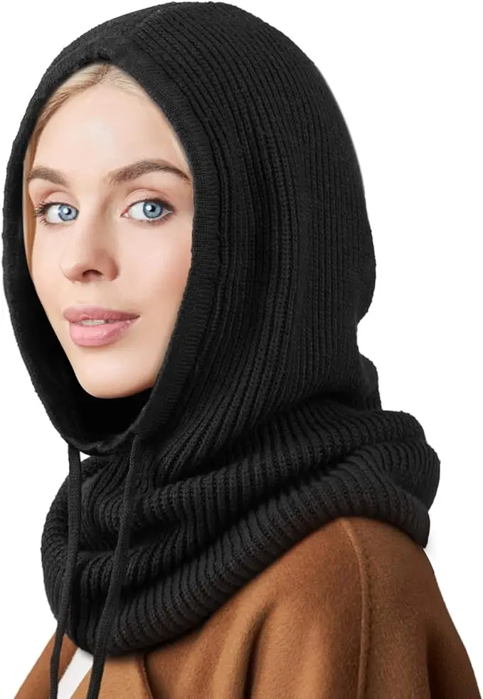 Вязаный шарф с капюшоном Шапка Вязаная