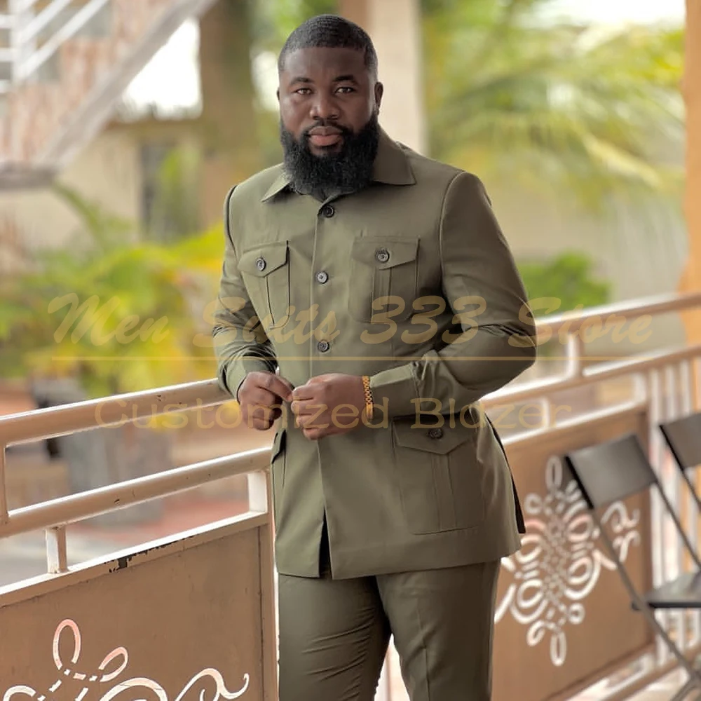 

Luxury Men's Suits 2 Piece Jacket Pants Full Sets Customized Back Double Vent Blazer Elegant Male Clothing Costue Homme 2026