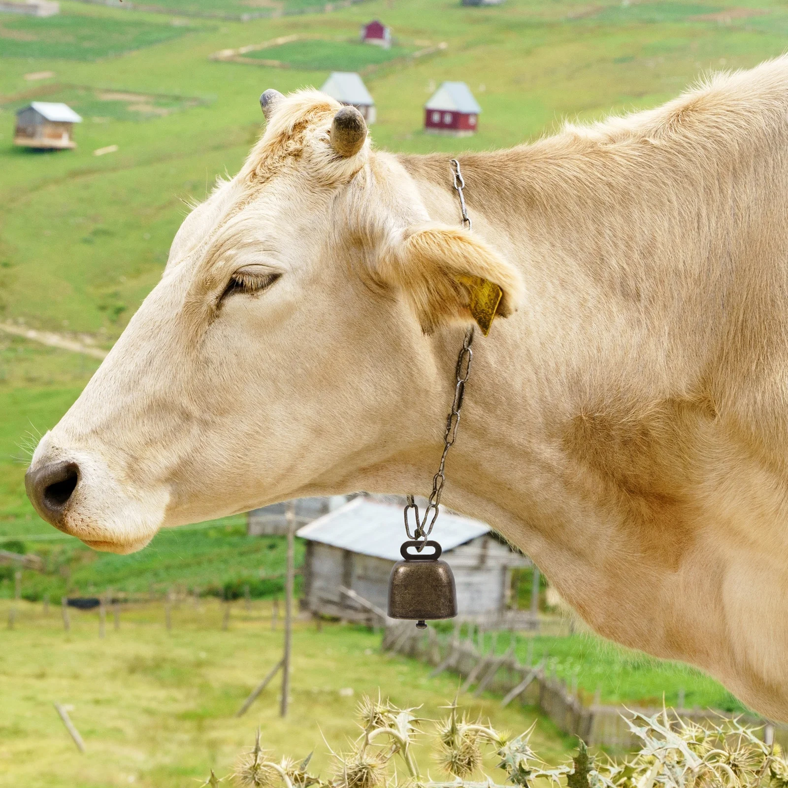 

2Pcs Cowbells Square Calling Bells Iron Handle Outdoor Football Wedding Festival Classroom Noisemaker Cowbells Noisemaker