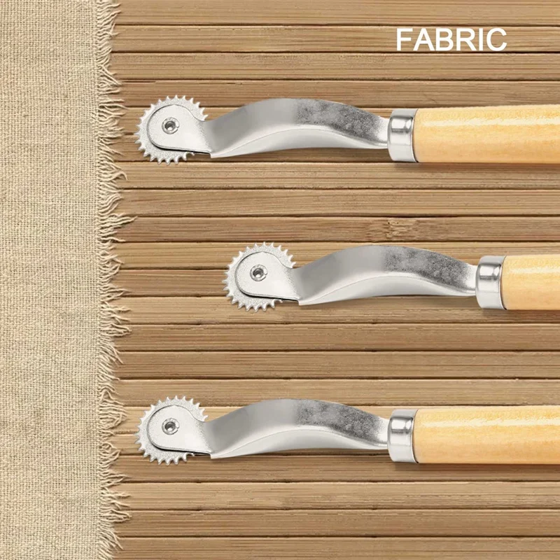 【LIMITED STOCK】1pc Wood Handle Overneedle Wheel Leather needle Spacing Paper Perforating Tool Roulette 2mm
