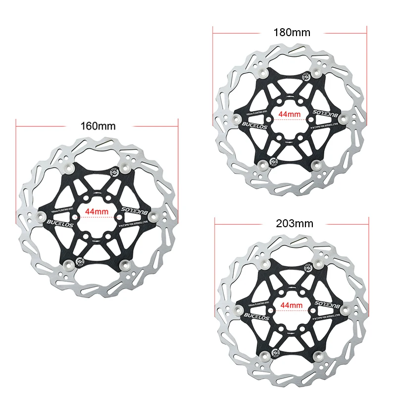 2PC BUCKLOS Bicycle Disc Brake Rotors 160mm 180mm 203mm Bike Floating Rotor Ultralight MTB Rotor with 6 Bolts Hydraulic Brakes