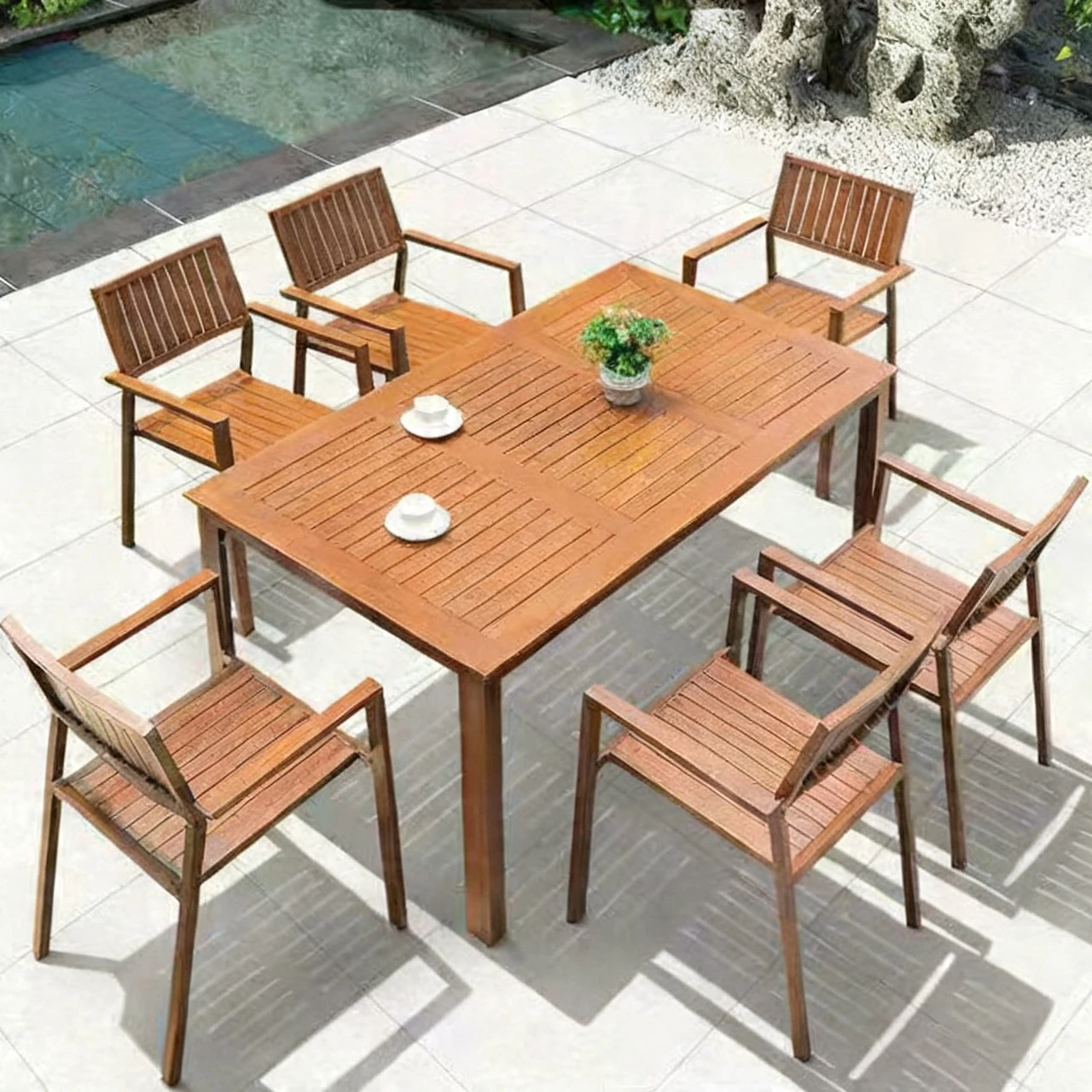 Modern Outdoor Garden Chairs Wholesale Factory Price Coffee Table Matching Seating in Stock