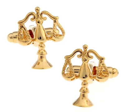 Promotion! Men Cufflinks Fashion  wholesale&retail Top Copper Golden Colour Balance Scales Design Cuff Links  