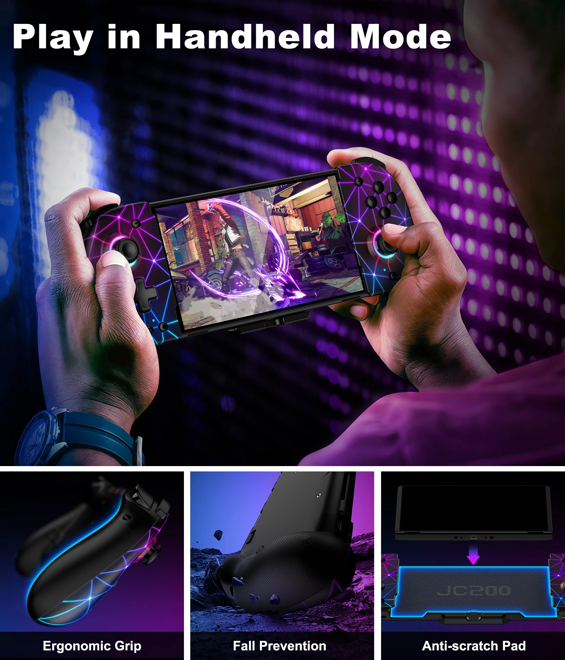 For Nintendo Switch/OLED Controller Hall Effect Wireless Switch Controller One-Piece Switch Joypad with 1000mAh Battery