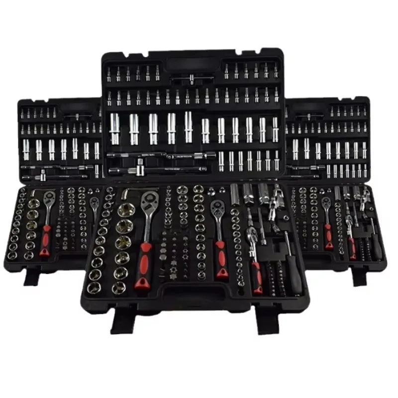 

171Pcs Precision Universal Ratchet Wrench Socket Tool Set for Home Auto Repair Black Combination Metric Socket Wrench Set