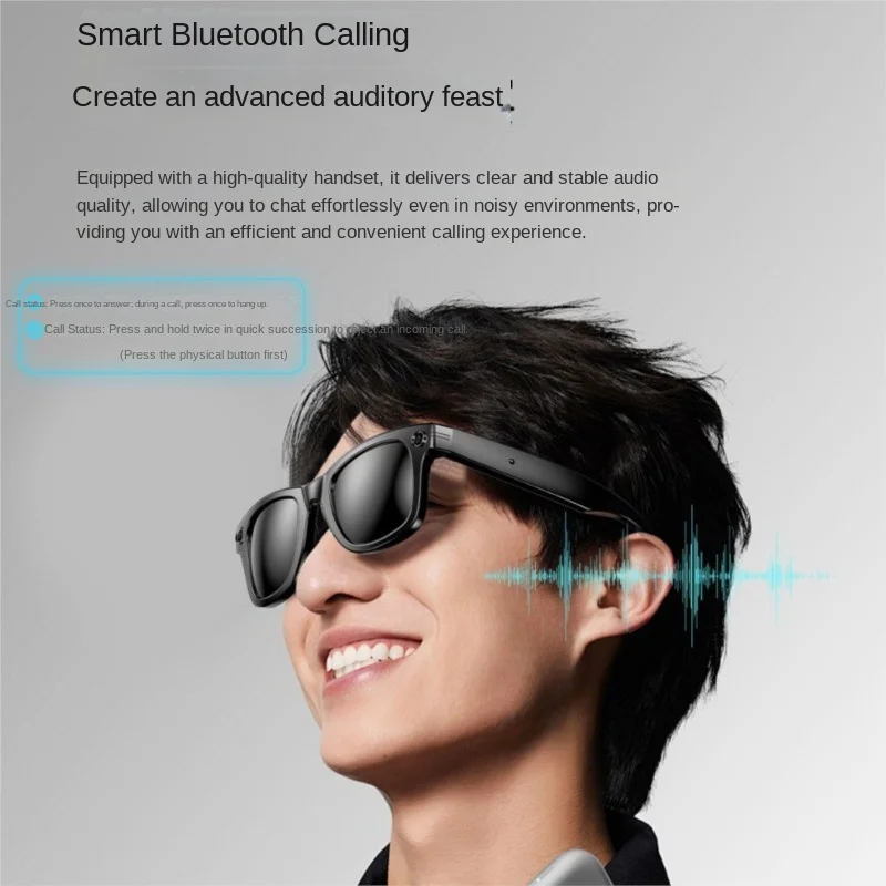 AI Translation With Camera For High-definition Shooting Anti Shake Video Recording Listening To Music Calling Smart Glasses 2026