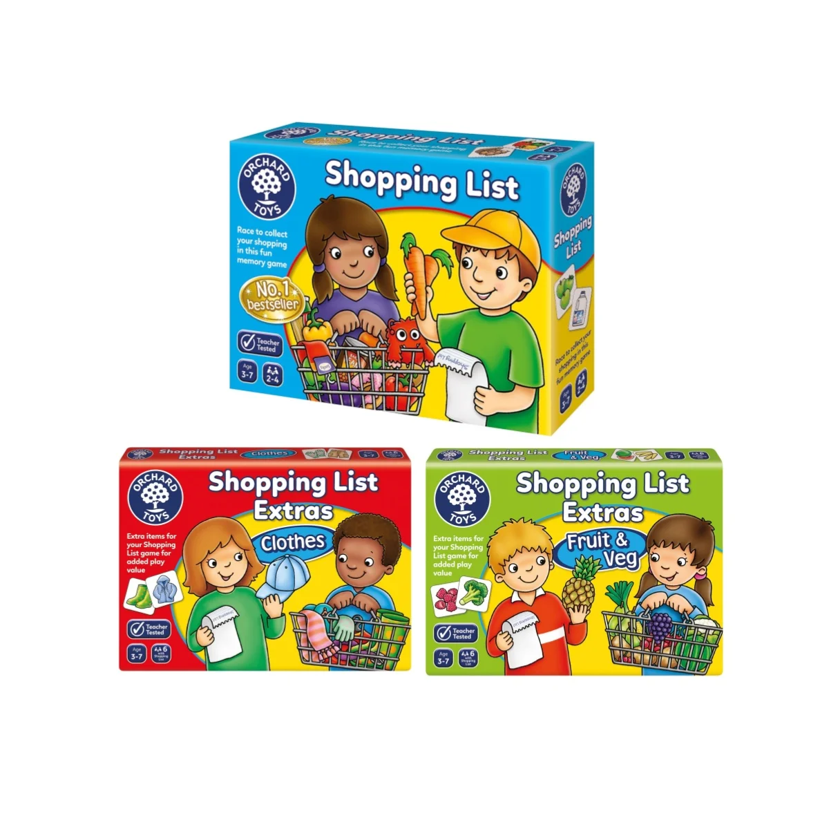Shopping List - Educational Memory Game | Booster Pack - Fruit & Veg - Clothes | Age 3-7 - Perfect For Home Learning