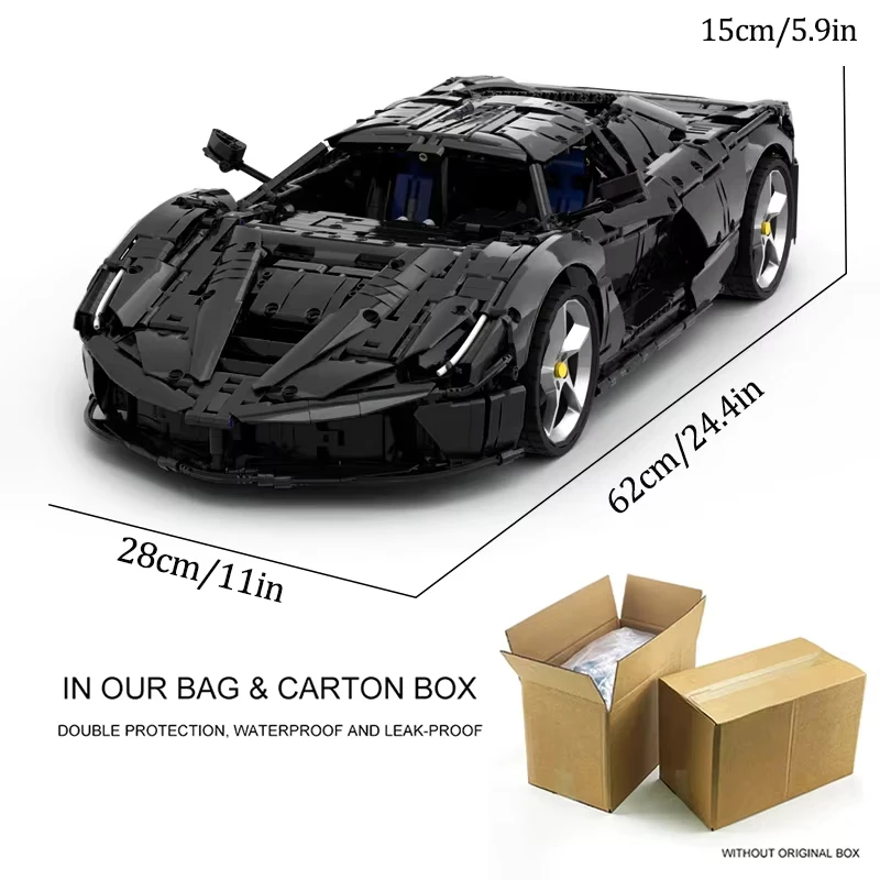 MOC High-Tech Black SP3 Sports Car Kit 42143 Buidling Blocks Speed Vehicle Bricks Education Assembly Children Toy Christmas Gift