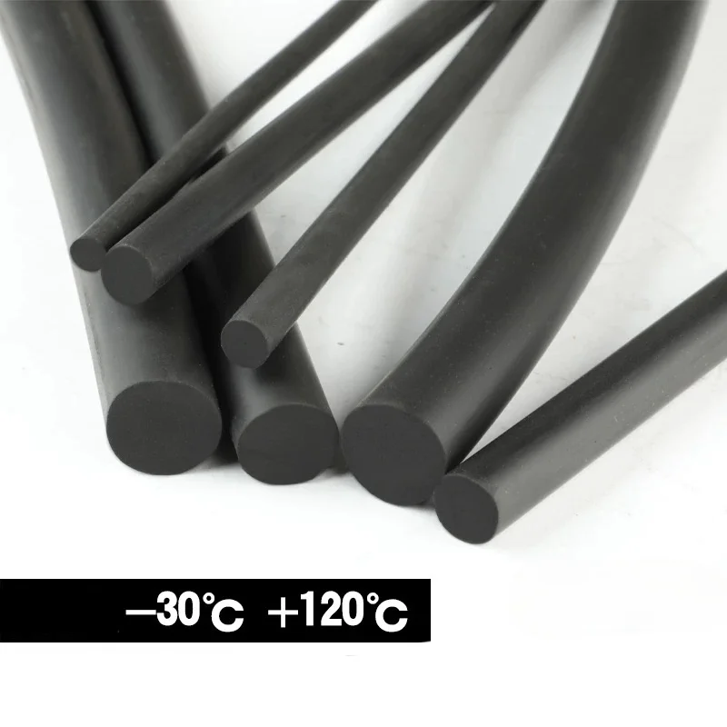 2/5/10M Dia 1.5 2 2.5 3 4 5 6 7 8 9 10mm Solid Black NBR Sealing Strip Oil Resistance Nitrile Rubber Round Strip NBR Strip