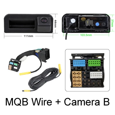 Dynamische achteruitrijcamera voor VW Golf Tiguan Skoda Octavia Superb Kamiq Audi A3 Q2 Q3 Seat Leon | OEM-scherm | Plug & Play