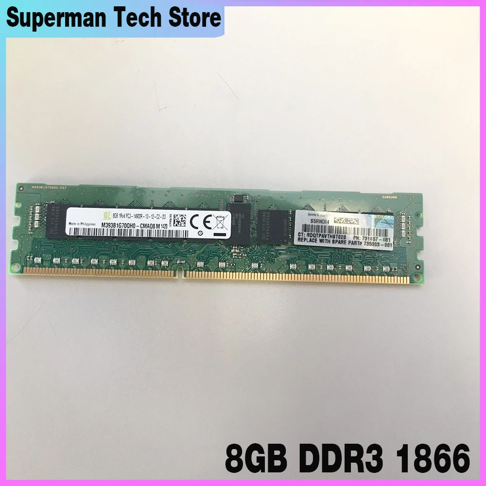 

731761-B21 731657-081 735303-001 1RX4 PC3-14900R Server Memory High Quality Fast Ship 8GB DDR3 1866