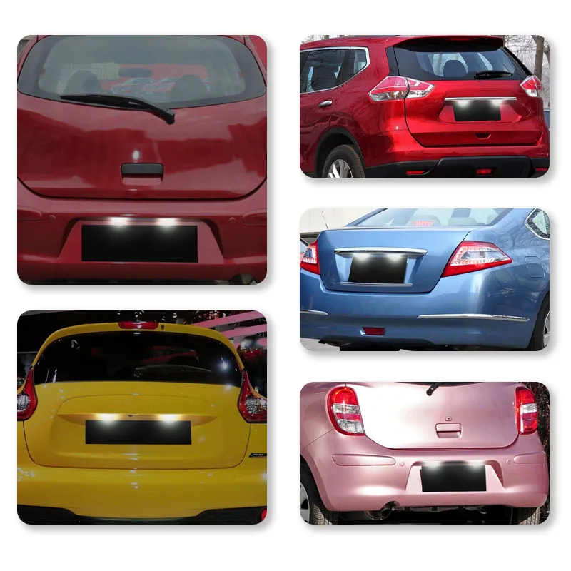 2-piece license plate light set suitable for Nissan X-Trail T30 T31 Qashqai J10 J11 Primera P12 Pathfinder R51 Juke F15