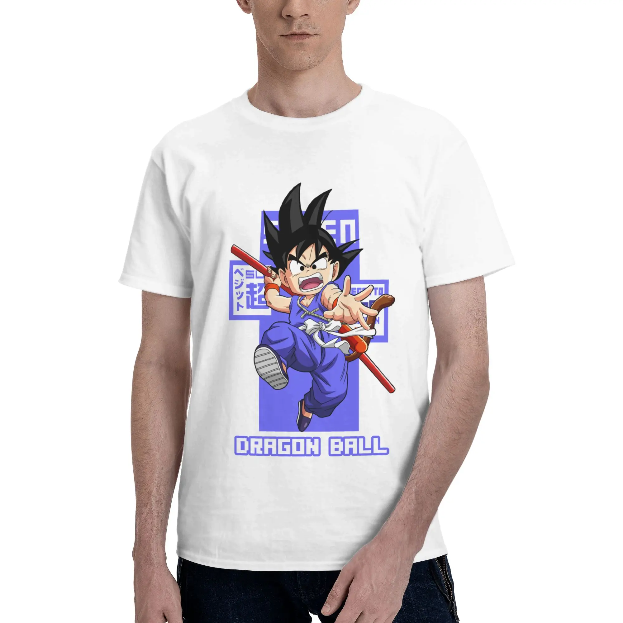 

Мужская футболка Bandai Dragon Ball, одежда с изображением Гоку, аниме-одежда, юмористическая футболка с короткими рукавами, хлопковая футболка Fugees