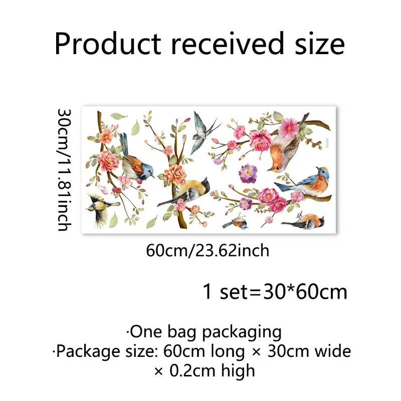 NEW Spring Summer Flowers Birds Series Window Decoration Stickers Pvc Room Decoration Electrostatic Glass Shading Stickers