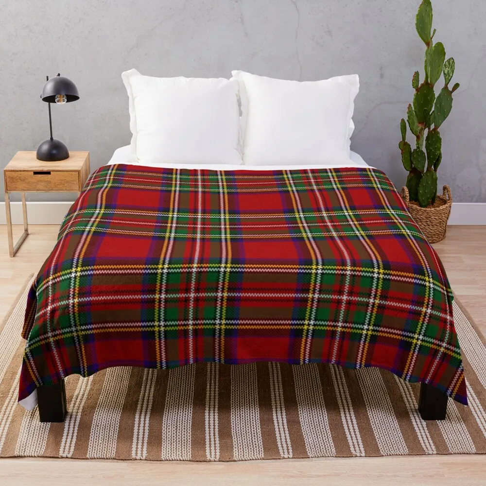 

Red Tartan, Stewart Clan Throw Blanket sofas multi-purpose