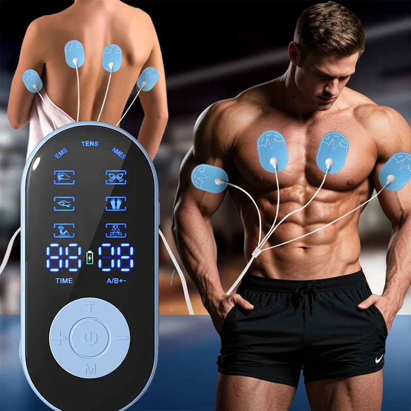 

18-режимный электрический стимулятор мышц, терапевтический аппарат, электростимулятор для тренировки мышц, цифровой акупунктурный массажер для тела для похудения