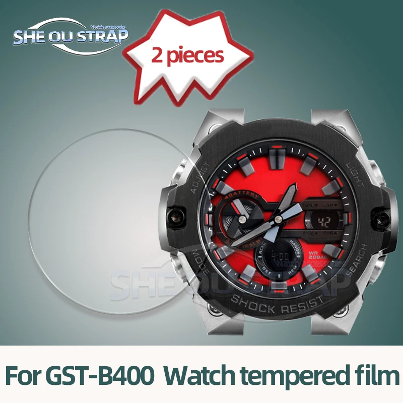 gst-b400 Transparent white Watch Tempered Film For Casio GST-B400 Watch Screen Film 32mmGST B400 Flat glass High Definition Film