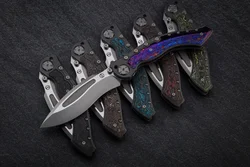 Maxace Kinfe Vortex CF Inlay Titanium Handle cpm-3v Blade Folding Kinfe Hunting Knife Domestic Defensive Knife Outdoor EDC