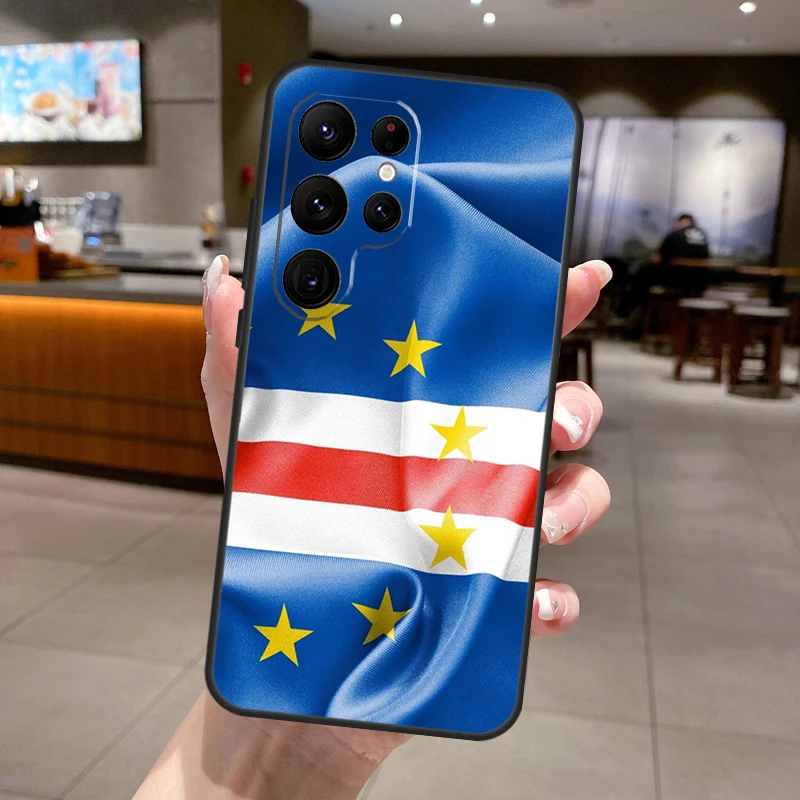 كيب فيردي العلم قضية الهاتف لسامسونج غالاكسي S25 الترا S24 S22 S21 S23 FE S9 S10 S20 زائد S25 FE غطاء ناعم #3