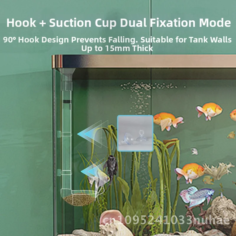 

Retractable Fish Tank Feeder Anti-Drift Floating Feeding Ring with Small And Large Retractable Feeding Tubes for Shrimp And Fish