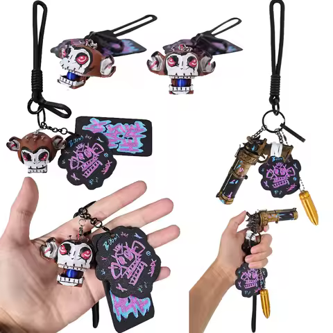 Arcane Jinx Monkey Keychain Cosplay Pendant Game LoL Roleplay Key Chain Halloween Carnival Party Disguise Costume Accessories